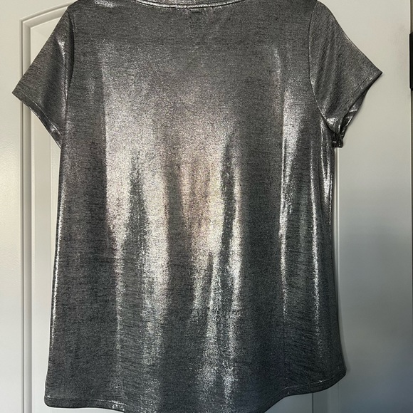 White House Black Market Metallic TShirt - Picture 2 of 4